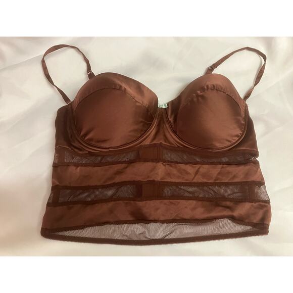 J. Lo Large Bustier, Corset, Brown, Padded, Underwire, Hook Eye, Adjustable - Picture 1 of 7